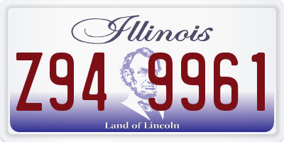 IL license plate Z949961