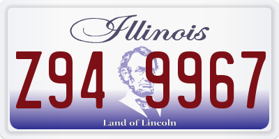 IL license plate Z949967
