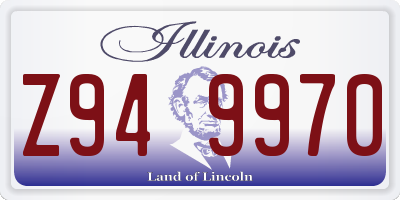 IL license plate Z949970