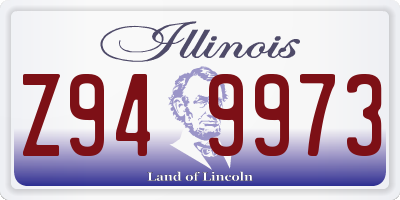 IL license plate Z949973