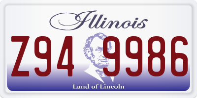 IL license plate Z949986