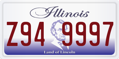 IL license plate Z949997
