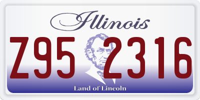 IL license plate Z952316