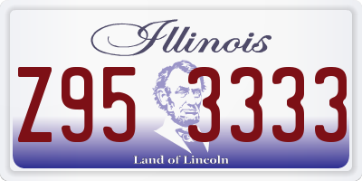 IL license plate Z953333