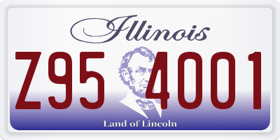IL license plate Z954001