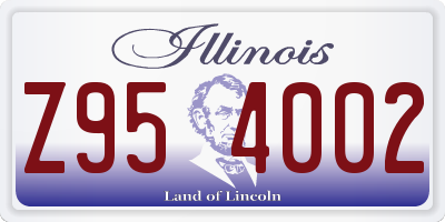 IL license plate Z954002
