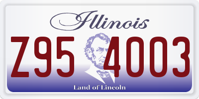 IL license plate Z954003