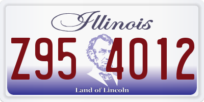 IL license plate Z954012