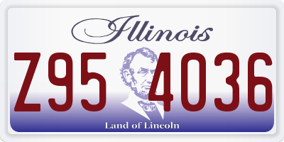 IL license plate Z954036
