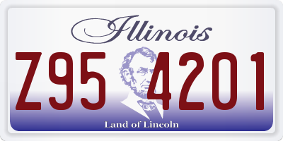 IL license plate Z954201