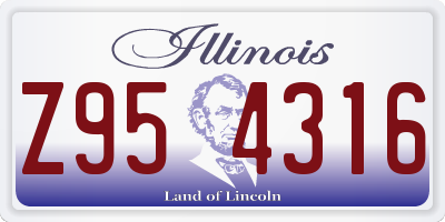 IL license plate Z954316
