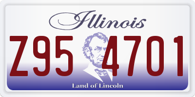 IL license plate Z954701