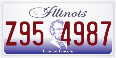 IL license plate Z954987