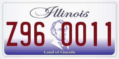 IL license plate Z960011