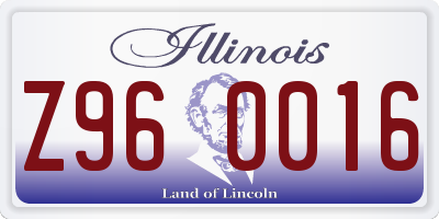 IL license plate Z960016