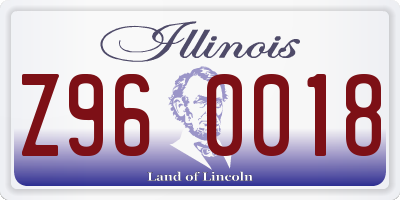 IL license plate Z960018