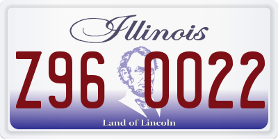 IL license plate Z960022