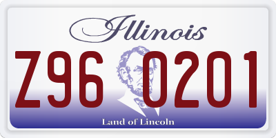 IL license plate Z960201