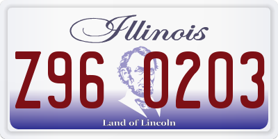 IL license plate Z960203
