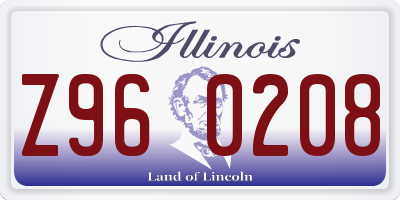 IL license plate Z960208