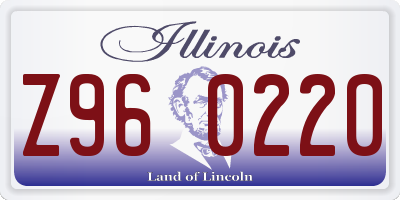 IL license plate Z960220