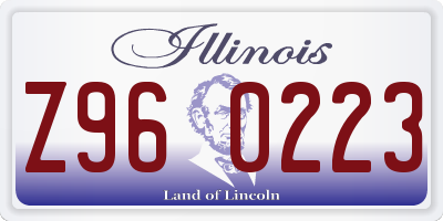 IL license plate Z960223