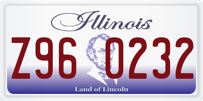 IL license plate Z960232
