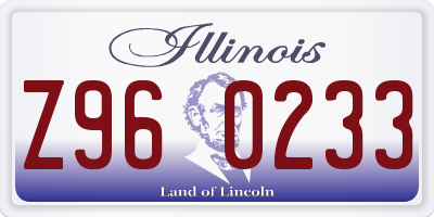 IL license plate Z960233