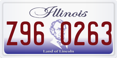 IL license plate Z960263