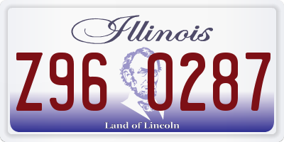 IL license plate Z960287