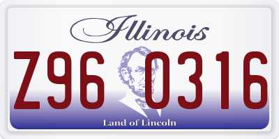 IL license plate Z960316
