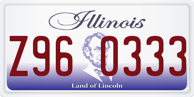 IL license plate Z960333