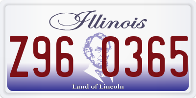 IL license plate Z960365