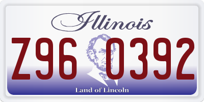 IL license plate Z960392