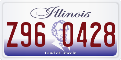 IL license plate Z960428