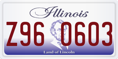 IL license plate Z960603