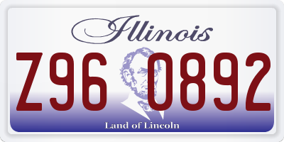 IL license plate Z960892