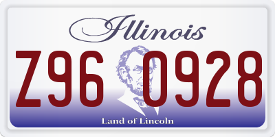 IL license plate Z960928