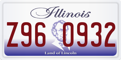 IL license plate Z960932