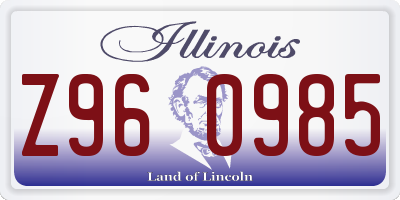 IL license plate Z960985