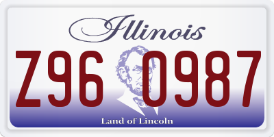 IL license plate Z960987