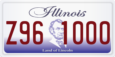IL license plate Z961000