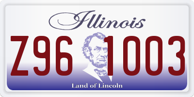 IL license plate Z961003