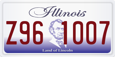 IL license plate Z961007