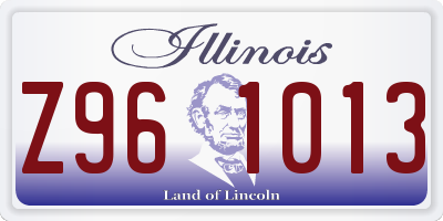 IL license plate Z961013
