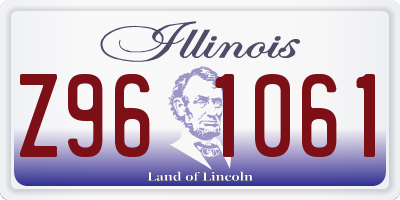 IL license plate Z961061