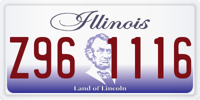 IL license plate Z961116