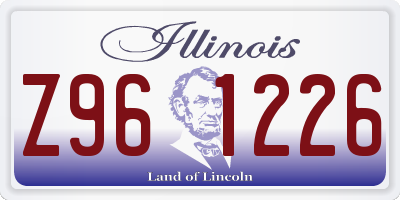 IL license plate Z961226