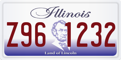 IL license plate Z961232