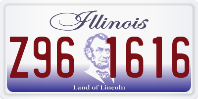 IL license plate Z961616